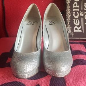 Sparkly silver  high heels